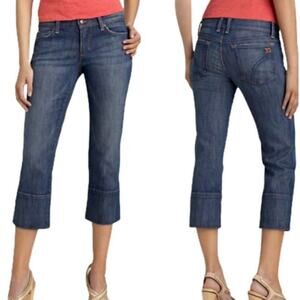 Joe's Jeans Socialite Kicker Capri Jeans Cuffed Denim Low Rise Flap Pockets 26